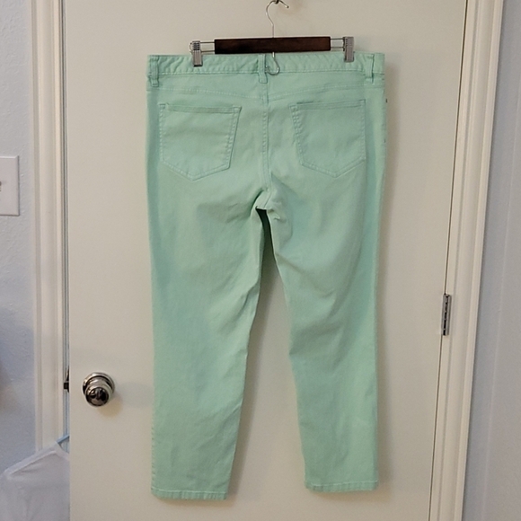 LAND'S END Fit 1 Midrise Mint Straight Leg Denim Ankle Jeans - Picture 3 of 9